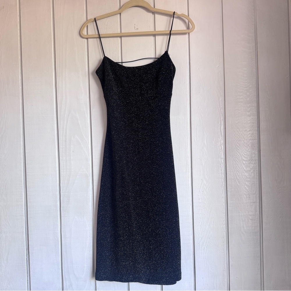 Vintage City Triangles Black Sparkly Bodycon Dress